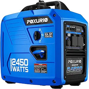 POXURIO 2450W Portable Inverter Generator | Super Quiet Gas Generator for Home Backup, RV & Camping | EPA Compliant