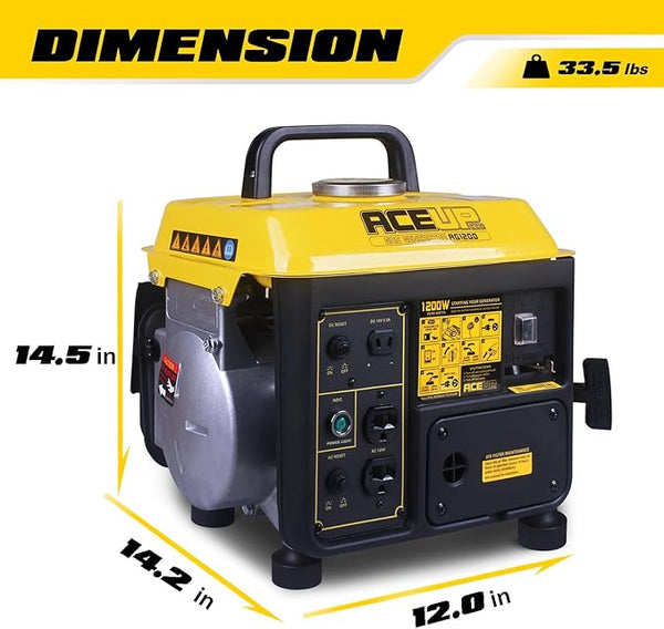 Aceup Energy 1200W Portable Gas Generator | 900W Running Power | Lightweight Emergency & Camping Generator (EPA & CARB Compliant)